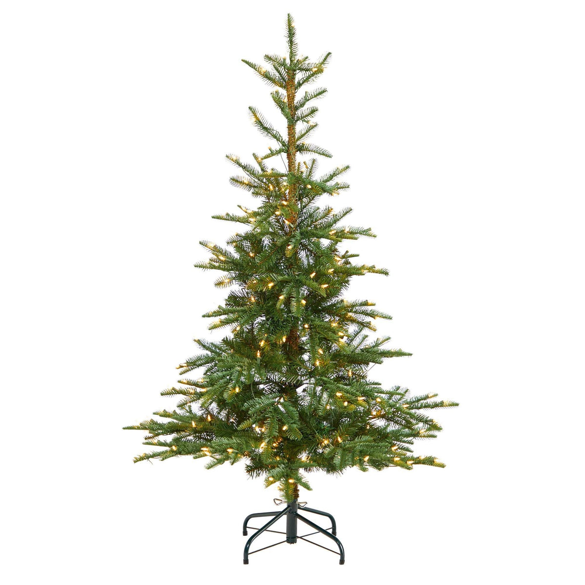 Nearly Natural 5ft Layered Washington Spruce Artificial Christmas Tree with 200 Clear Lights and 385 Bendable Branches