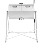 Premium 33 Gallon Steel Outdoor Compost Tumbler Bin With Dual-Chamber