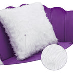 Monibloom Contemporary Velvet Loveseat Chair with Gold - Finished Metal Legs, 2 - Seater Sofa with Two Pillows for Living Room, Bedroom, Home Office, Purple