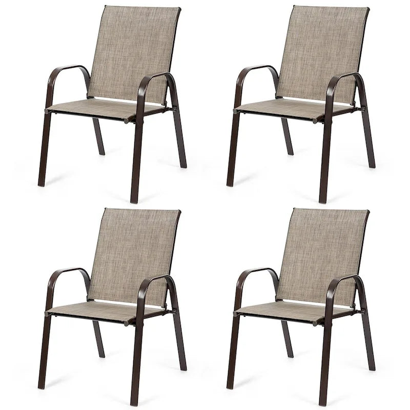 Costway Set of 4 Patio Chairs with Armrests for Garden and Deck - View Details