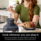 Ninja Crispi 4 - in - 1 Portable Glass Air Fryer Cooking System, 4 - Qt & 6 - Cup Containers, Cyberspace