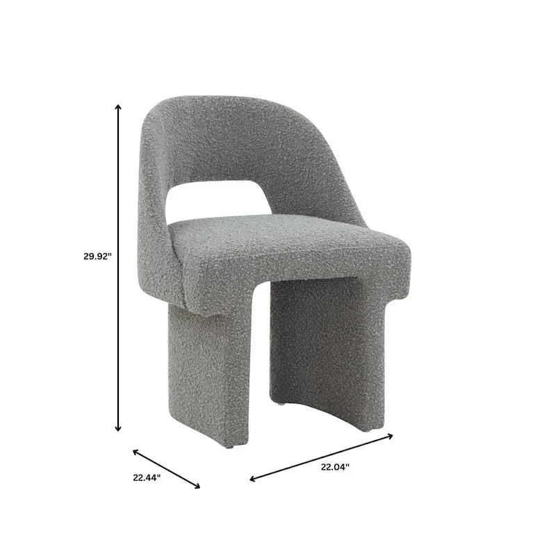 Modern Elegant Boucle Upholstered Accent Chair with MDF Wood Frame for Home Office, Living Room, and Bedroom