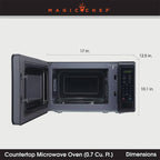 Magic Chef 0.9 cu ft Countertop Microwave Oven in Black