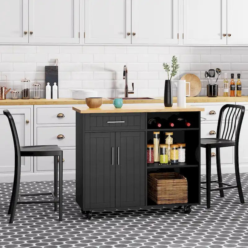 Futzca Kitchen Island Cart with Storage Cabinet and Drawers - Not Applicable