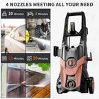 FOTING Electric Pressure Washer, 4500 PSI 3.2 GPM Power Washer with 4 Quick Connect Nozzles, High Pressure Cleaning Machine with Foam Cannon for Cars/Fences/Driveways/Patios/Home Cleaning