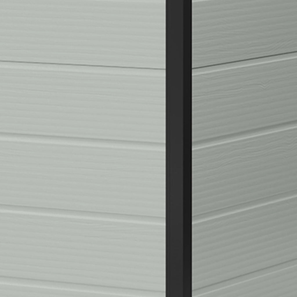 Modfusion 4.62.66.3 Ft Resin Storage Shed with Window, Floor, Plastic Roof, Storage Cabinets for Brooms Vacuum Cleaners Fits 65 to 68 in, Winter Gear Box, Black
