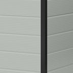 Modfusion 4.62.66.3 Ft Resin Storage Shed with Window, Floor, Plastic Roof, Storage Cabinets for Brooms Vacuum Cleaners Fits 65 to 68 in, Winter Gear Box, Black