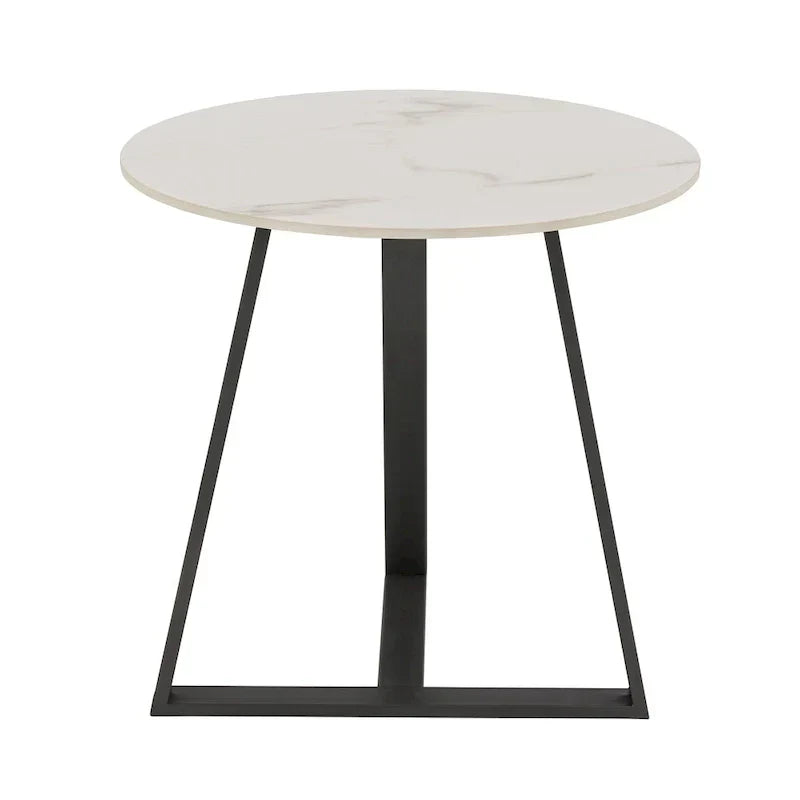 iNSPIRE Q Modern Jurmala Glossy Sintered Stone Tables with Grey Metal Base