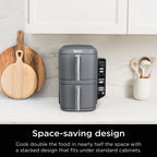Ninja Doublestack XL 2 - Basket Air Fryer, Doublestack Technology Cooks 4 Foods at Once, Space Saving Design, 10 QT, 4 - in - 1, Smart Finish & Match Cook, SL400