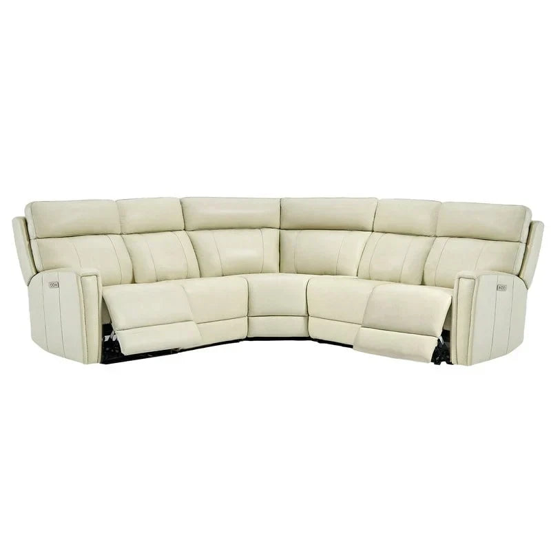 104" 3-Color Genuine Leather Power Reclining Sectional Sofa with Zero Gravity Feature, USB & USB-C Ports, and 2 Stationary Armless Chairs