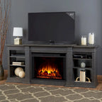 Real Flame Eliot 81" Grand Antique Grey TV Stand with Electric Fireplace