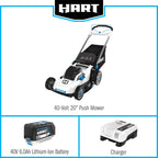 Restored Premium HART 40-Volt Cordless 20-Inch Push Mower (1) 6.0 Ah Lithium Ion Battery (Refurbished)