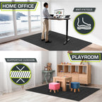 Checkered Exercise Puzzle Mat 1-in | Black
