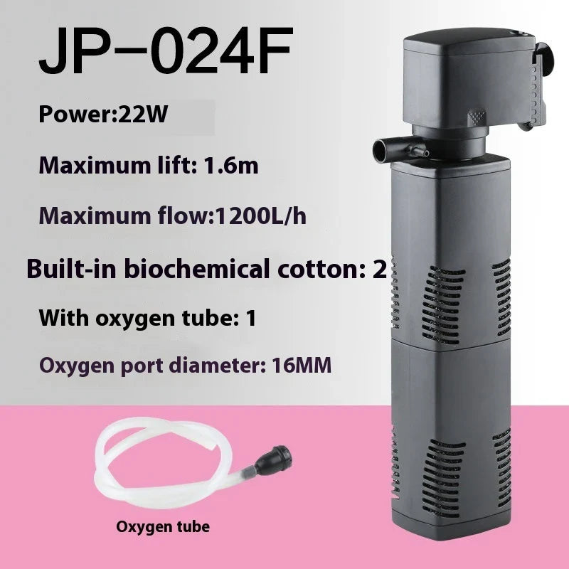 3-in-1 Fish Tank Aquarium Internal Filter Pump – Submersible Water Filter Oxygen Pump