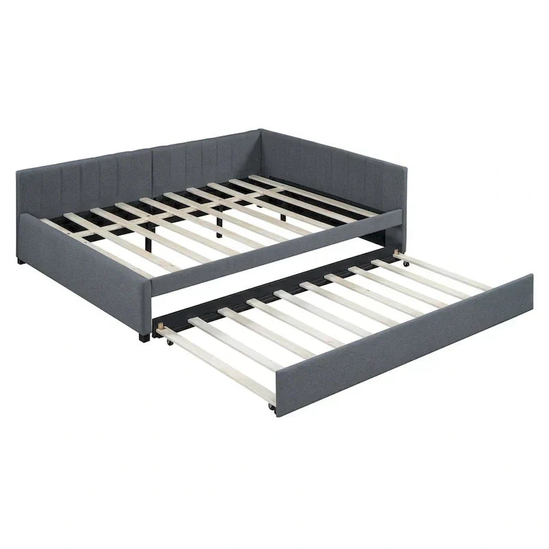 Merax Upholstered Full-Size Daybed with Trundle Feature