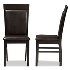 Modern Dark Brown Faux Leather Dining Chair Set by Baxton Studio