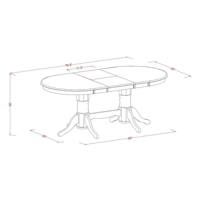 East West Furniture 7-Piece Oval Dining Set - Espresso Wooden Table with 6 Matching Chairs (Customizable Seat Options)