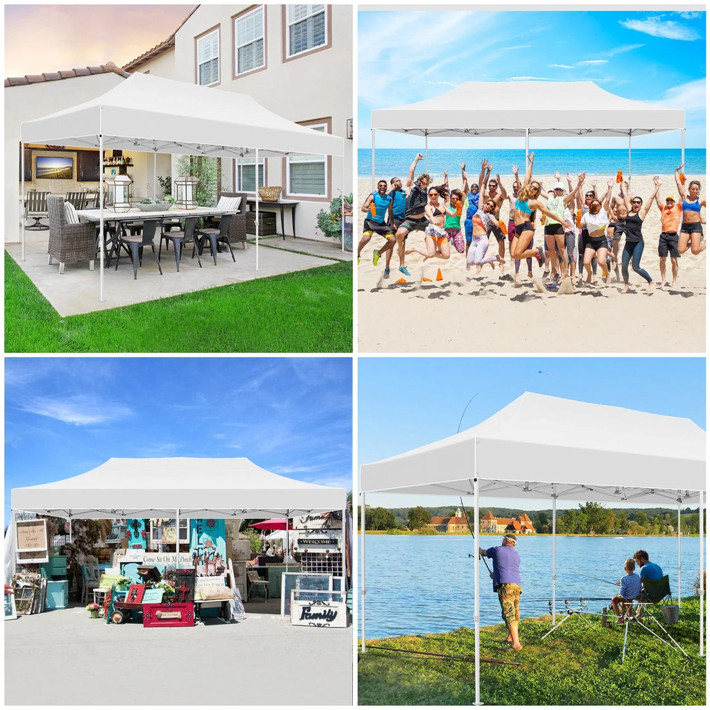 Hoteel 10x15 Heavy Duty Canopy Tent with 4 Sidewalls,Pop up Canopy for Parties Wedding,Commercial Easy up Gazebo with Roller Bag,UV 50+ &,Black