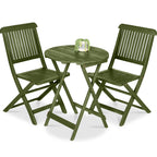 Best Choice Products 3-Piece Acacia Wood Bistro Set, Folding Patio Furniture w/ 2 Chairs, Table - Natural