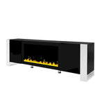 Contemporary Black 68.1" TV Stand with Fireplace and 2 Spacious Cabinets for TVs Up to 78"