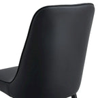 Contemporary Set of 4 Faux Leather Dining Chairs with Cushioned Backrests and Metal Legs – Ideal for Dining Rooms, Living Rooms, and Bedrooms