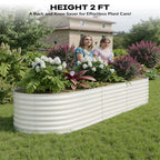2 - Pack Galvanized Steel Raised Garden Beds Kit - Outdoor Metal Planter Boxes for Vegetables, Flowers & Herbs.tool - Free Assembly, Rust - Resistant Green Coated Design