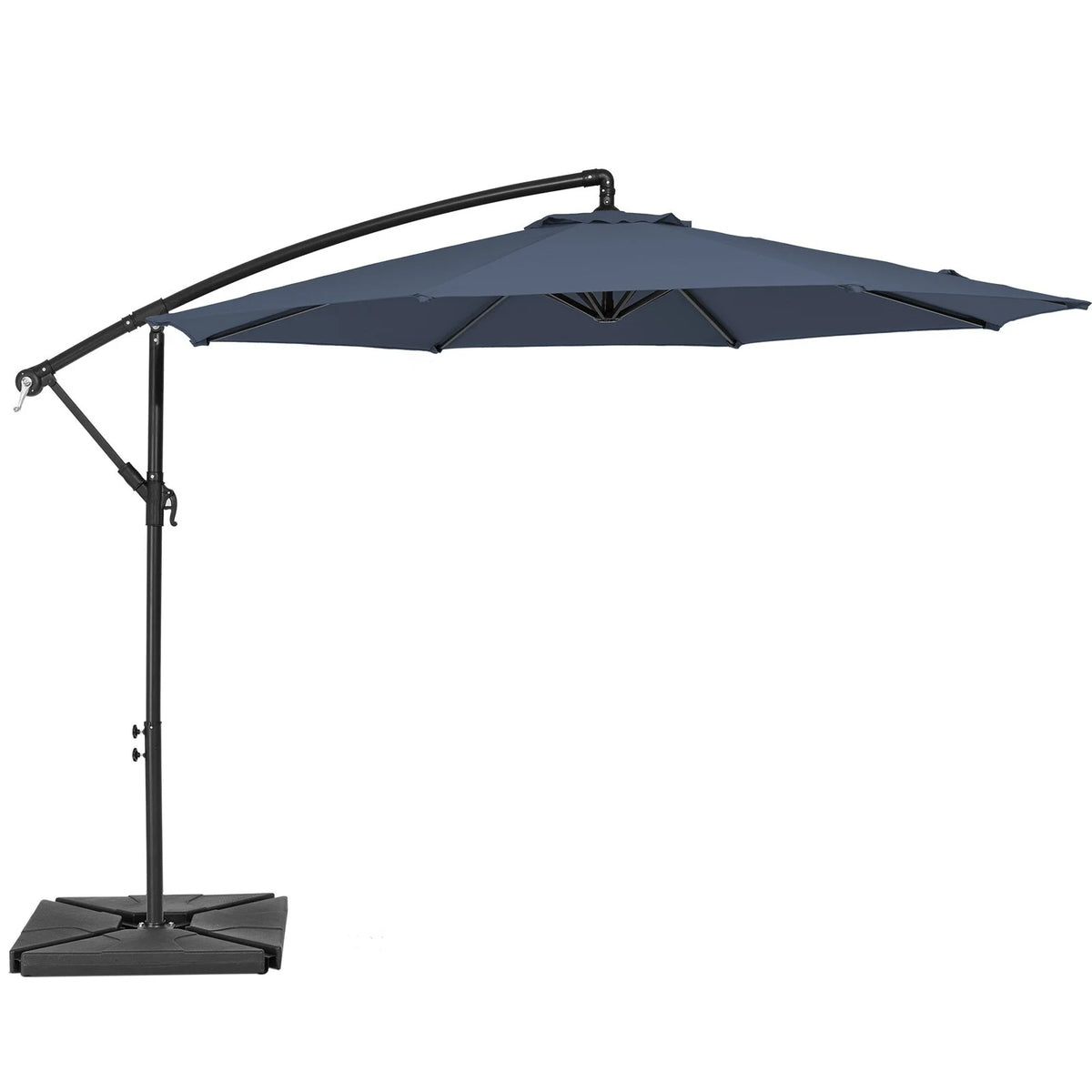 JUSTLET 10ft Heavy Duty Patio Hanging Offset Cantilever Patio Umbrella W/ 4-Piece Base Included Included, Beige