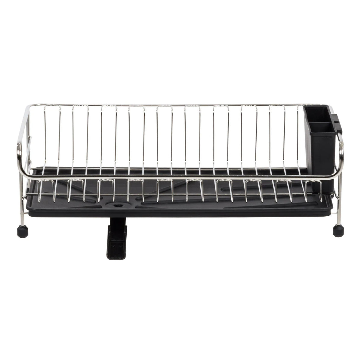 1-tier Slim Dish rack with Drain Spout Black | Black