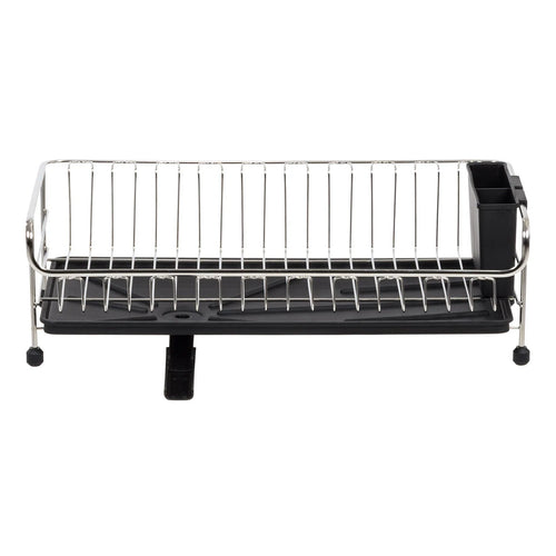 1-tier Slim Dish rack with Drain Spout Black | Black