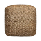 HomeRoots 18-Inch Natural Jute Woven Cube Pouf Ottoman