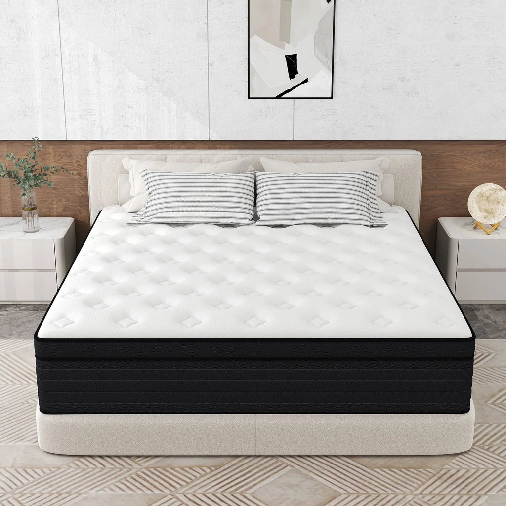 CICIMLU 12 inch Queen Mattress,Gel Memory Foam & Spring Hybrid Medium Comfort Mattress in a Box,CertiPUR-US