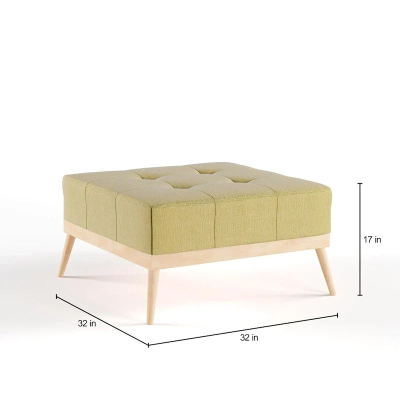 Christopher Knight Home Carson Lund Mid-Century Tufted Fabric Square Ottoman