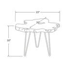 East at Main Live-Edge Teak Wood Table with Iron Legs