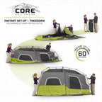 Core 9-Person Instant Cabin Tent, 14'x9', Green
