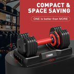 GIKPAL 50 lb(25 lb*2) 5 in 1 Adjustable Dumbbells 25 lb Set of 2 Adjustable Free Weights Plates and Rack - Hand Weights for Women and Men - Adjust Weight for Home Gym Full Body Workout Fitness
