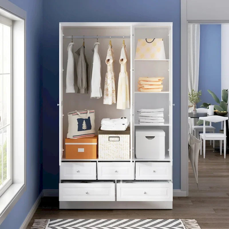 78.7H Combo Twin Wardrobe Set: Stylish and Functional Armoires for Your Closet