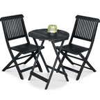 Best Choice Products 3-Piece Acacia Wood Bistro Set, Folding Patio Furniture w/ 2 Chairs, Table - Natural