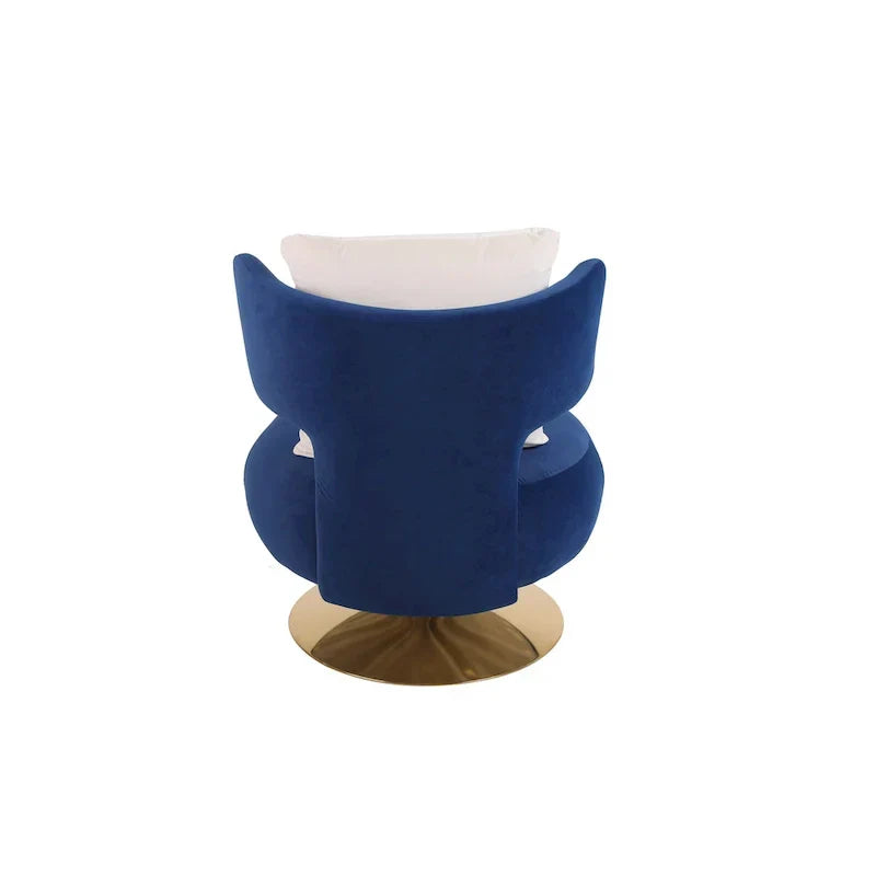 Round Barrel Chair with Fabric and Swivel Design