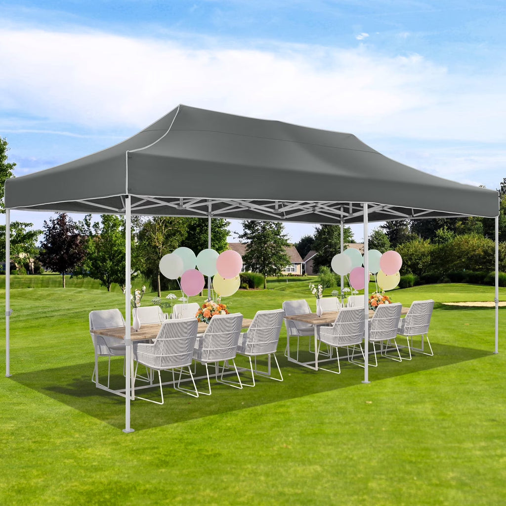 HOTEEL 10x15 Heavy Duty Canopy Tent ,Pop up Canopy for Parties Wedding,Commercial Easy up Gazebo with Roller Bag,UV 50+ &,White