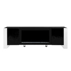 Contemporary Black 68.1" TV Stand with Fireplace and 2 Spacious Cabinets for TVs Up to 78"