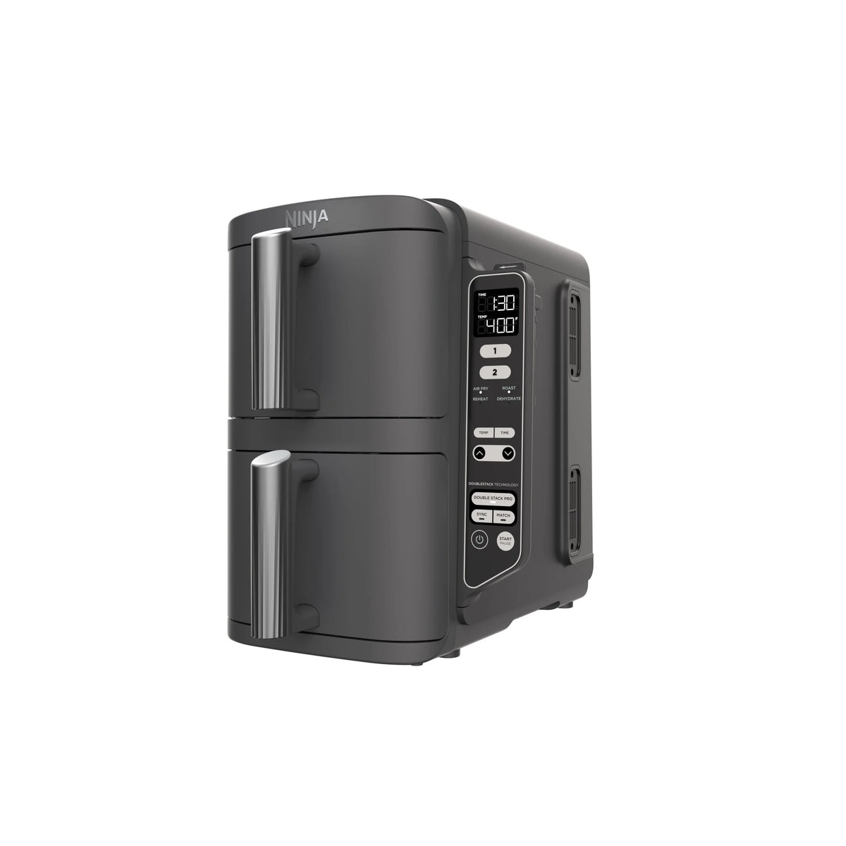 Ninja Doublestack XL 2 - Basket Air Fryer, Doublestack Technology Cooks 4 Foods at Once, Space Saving Design, 10 QT, 4 - in - 1, Smart Finish & Match Cook, SL400