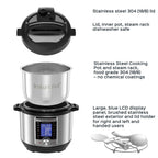3 Quart Programmable Cooker, Stainless Steel, 16 in 1, Silver, Touch Control, UL Certified