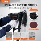 800W Electric Drywall Sander with Dust Extraction, Adjustable RPM 1200-2300, Brush Motor for Efficient Wall Sanding & Polishing