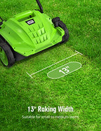 SWIPESMITH 13-Inch 12 Amp Electric Dethatcher Scarifier with Foldable Handle, 2-in-1 Lawn Dethatcher