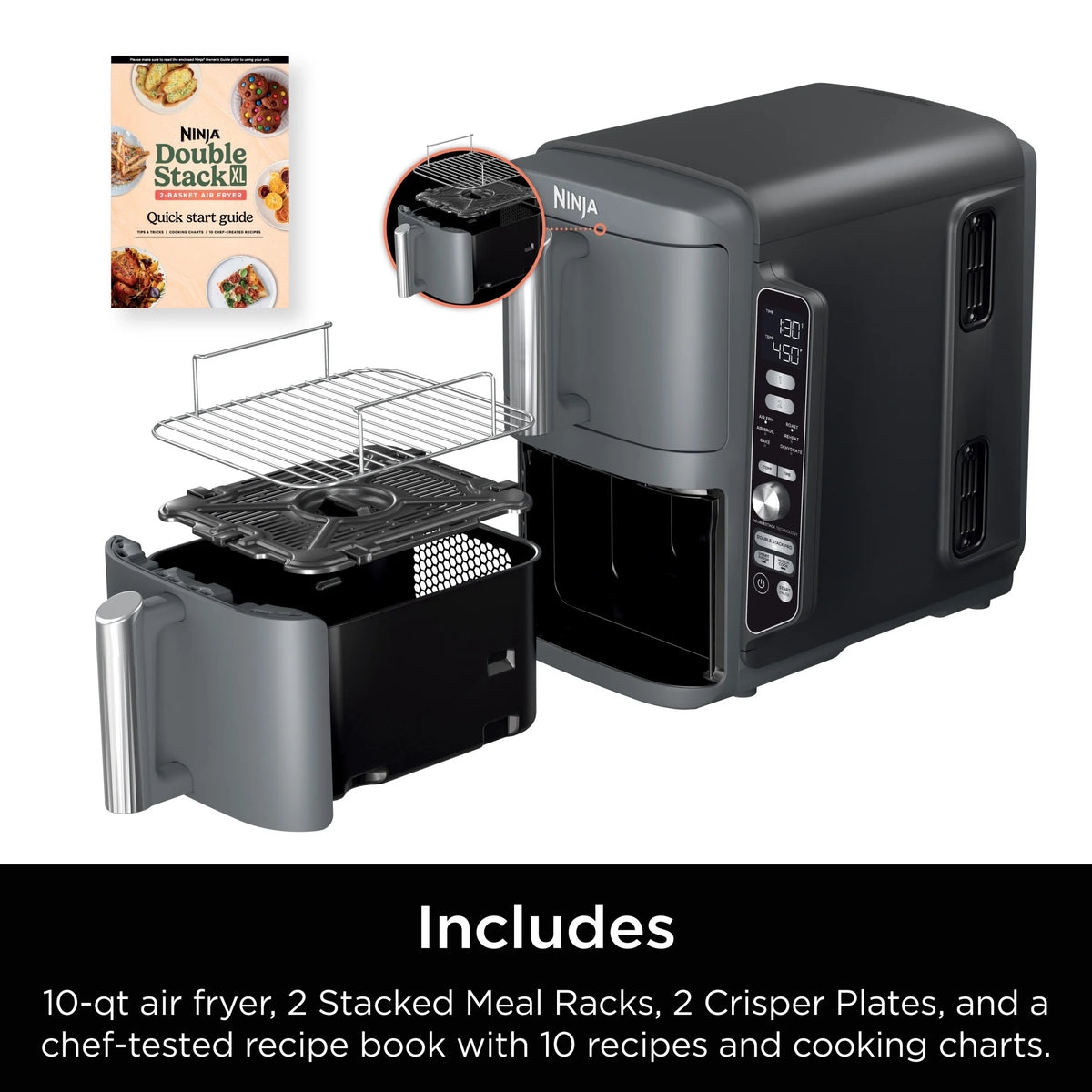 Ninja Doublestack XL 10 QT 2 - Basket Air Fryer