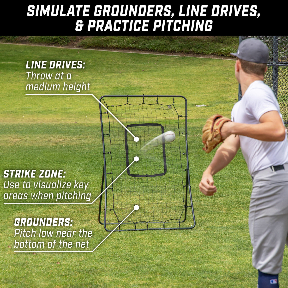 5' x 3' Baseball & Softball Pitching & Fielding Rebounder