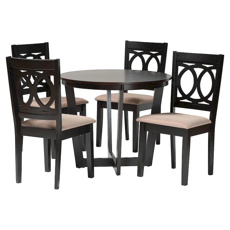 Kara Contemporary 5-Piece Wooden Dining Set