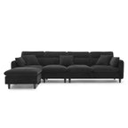 110-Inch L-Shaped 5-Seater Sectional Sofa with Removable Ottoman, Cloud Chenille Fabric, and 5 Cushions