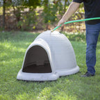 Petmate Indigo Dog House (Igloo Dog House. Made in USA with 90% Recycled Materials. All-Weather Protection Pet