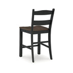 Signature Design by Ashley Valebeck Black and Brown Counter Height Barstool - Dimensions: 20W x 22D x 39H